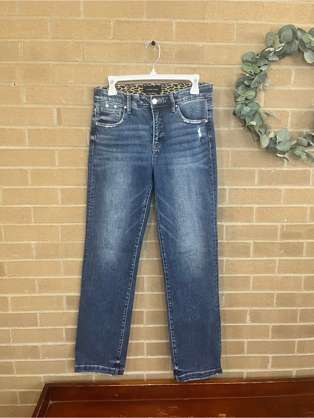 Classic Straight Leg High-Rise Jeans in Dark Blue